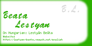 beata lestyan business card
