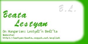 beata lestyan business card